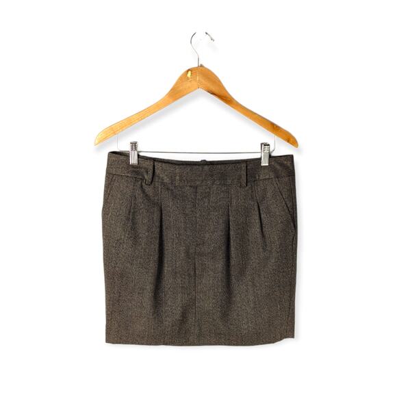 Gap Women's Brown Wool Blend Short Pleated Mini Skirt‎ Size 6 - Picture 1 of 8